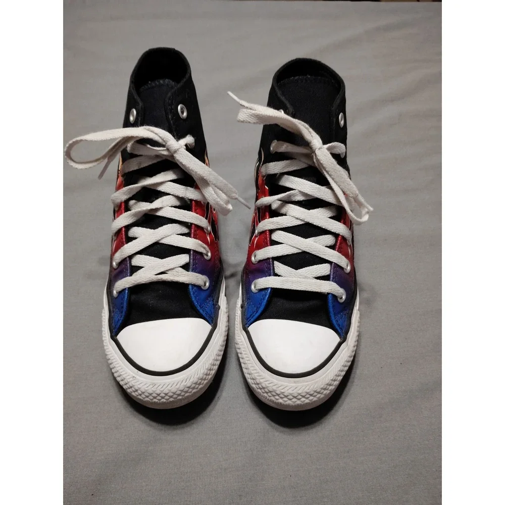 Converse Chuck Taylor Kids 4.5 Flame High‎ Top Preppy Skater Artsy Boho Sneakers